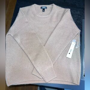 NWT Aqua Cashmere Women's Brown Crew Neck Sweater Medium